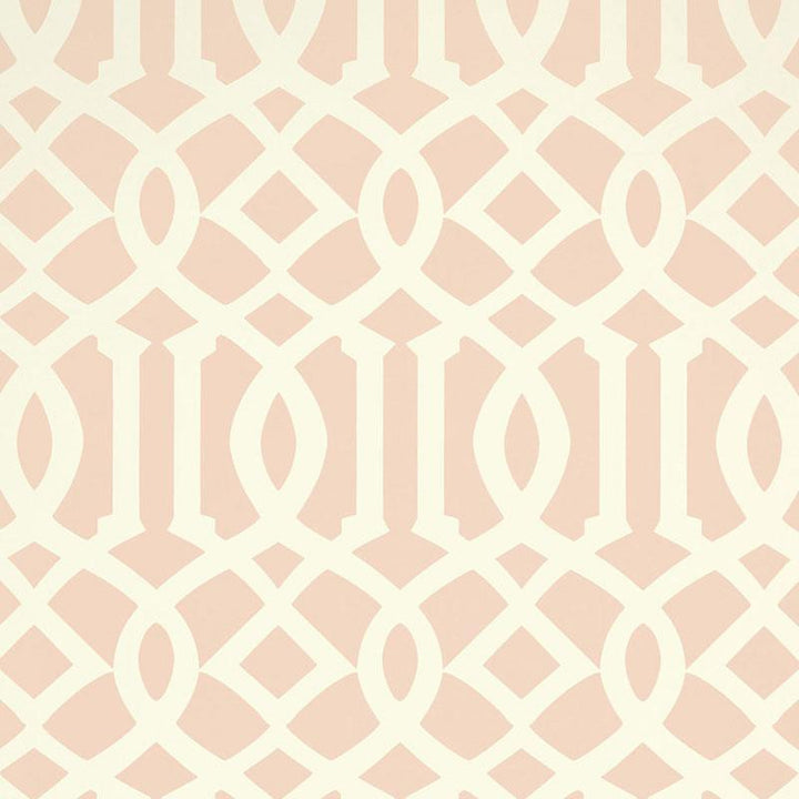 Imperial Trellis Ii Blush 5005806 by Schumacher Designer Wallpaper Print Happy 6.75" - Swanky Fabrics -