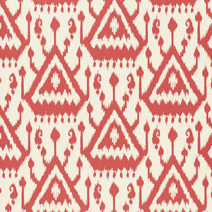 Vientiane Ikat Coral 5006950 by Schumacher Designer Wallpaper