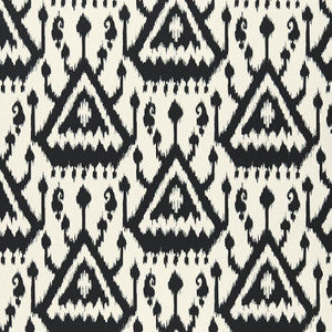 Vientiane Ikat Ebony 5006951 by Schumacher Designer Wallpaper