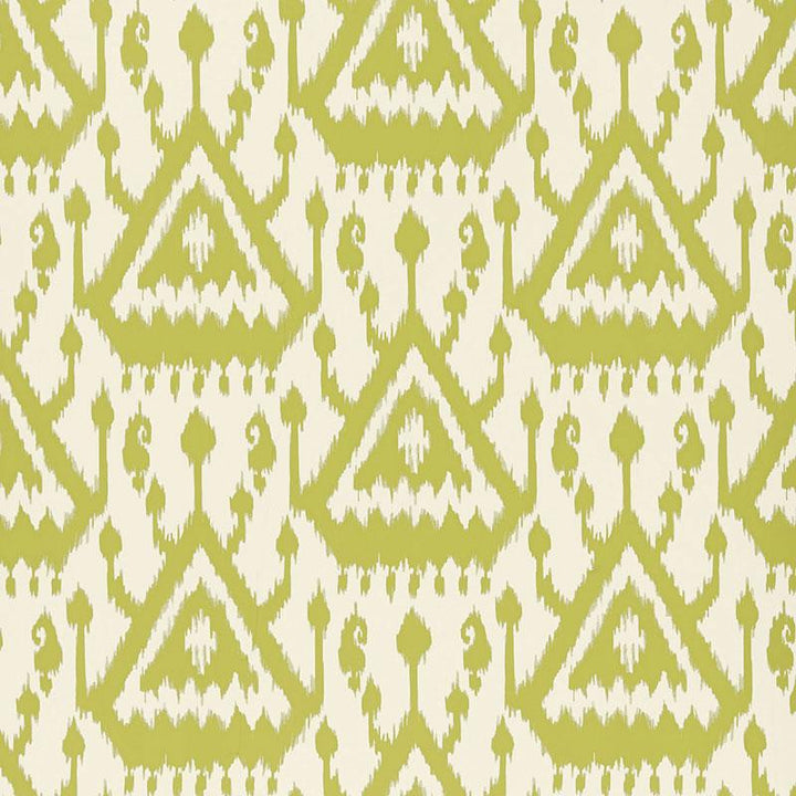 Vientiane Ikat Palm 5006953 by Schumacher Designer Wallpaper Print Happy 13.5" - Swanky Fabrics -