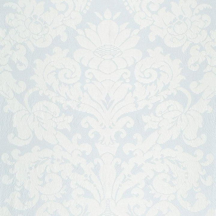 Chateau Silk Damask Ciel 68880 by Schumacher Designer Fabric Timothy Corrigan 26.5" - Swanky Fabrics -