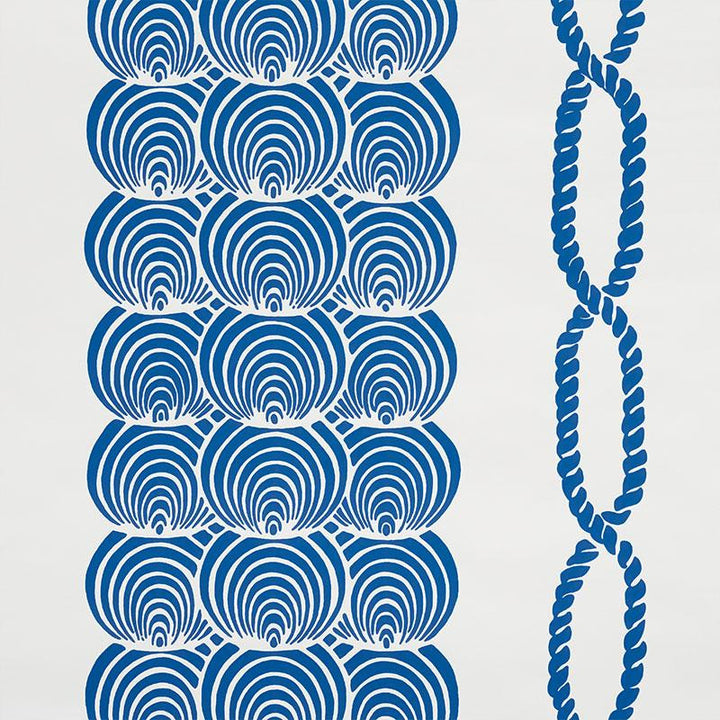 Coralline Blue 5009430 by Schumacher Designer Wallpaper Nautilus 18.0" - Swanky Fabrics -