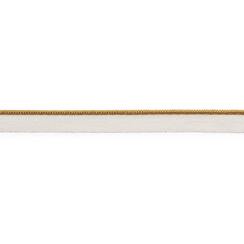 Gustave Silk Lip Cord Narrow Gold 74524 by Schumacher Designer Trim Perfect Basics: Trims - Swanky Fabrics -