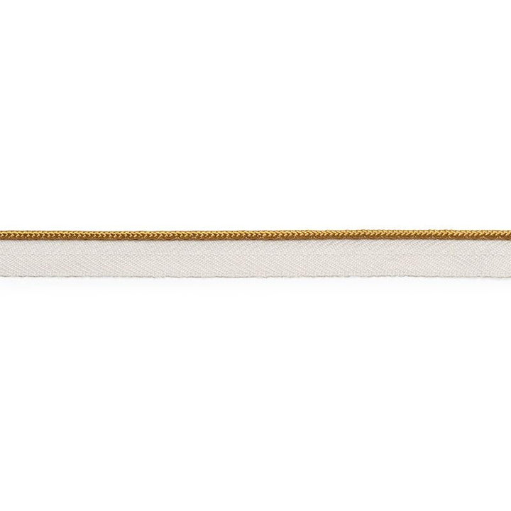 Gustave Silk Lip Cord Narrow Gold 74524 by Schumacher Designer Trim Perfect Basics: Trims - Swanky Fabrics -