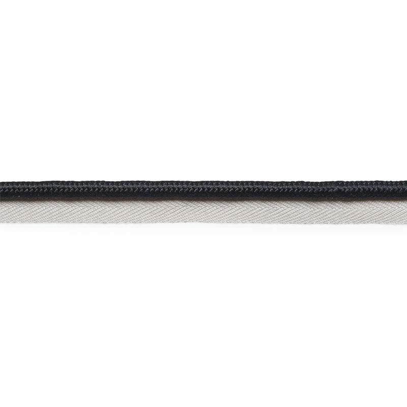 Gustave Silk Lip Cord Wide Black 74571 by Schumacher Designer Trim Perfect Basics: Trims - Swanky Fabrics -