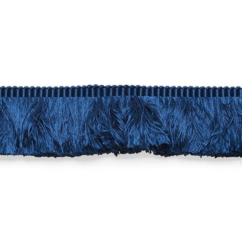 Francois Silk Brush Fringe Navy 74588 by Schumacher Designer Trim Perfect Basics: Silk Trims - Swanky Fabrics -