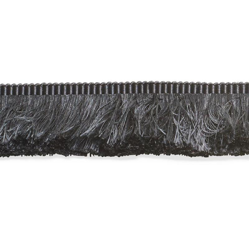 Francois Silk Brush Fringe Black 74591 by Schumacher Designer Trim Perfect Basics: Silk Trims - Swanky Fabrics -