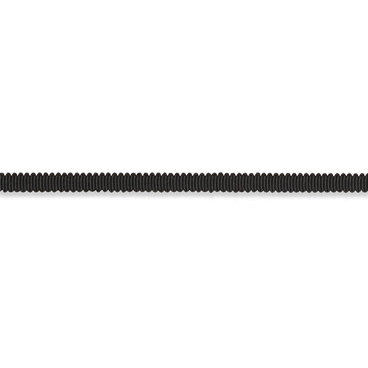 Pierre Silk Gimp Extra Narrow Black 74631 by Schumacher Designer Trim Perfect Basics: Trims - Swanky Fabrics -