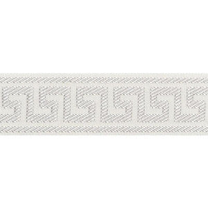 Etienne Silk Greek Key Narrow Dove 74680 by Schumacher Designer Trim