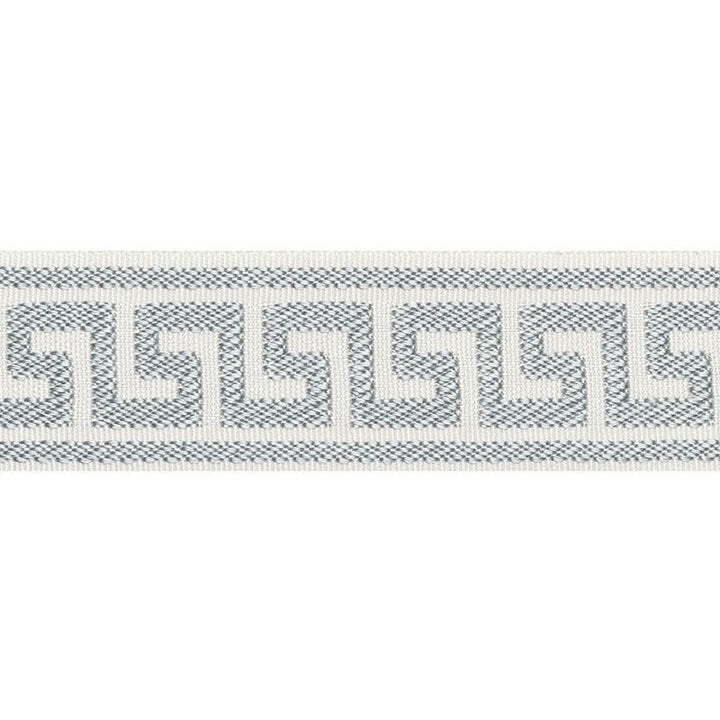 Etienne Silk Greek Key Narrow Cloud 74681 by Schumacher Designer Trim Perfect Basics: Trims - Swanky Fabrics -
