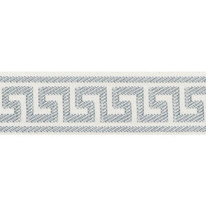 Etienne Silk Greek Key Narrow Cloud 74681 by Schumacher Designer Trim