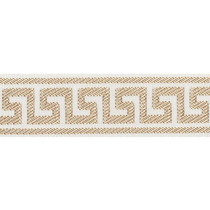Etienne Silk Greek Key Narrow Sand 74682 by Schumacher Designer Trim Perfect Basics: Trims - Swanky Fabrics -