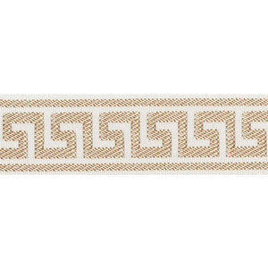 Etienne Silk Greek Key Narrow Sand 74682 by Schumacher Designer Trim
