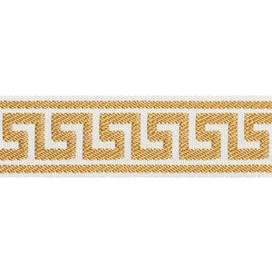 Etienne Silk Greek Key Narrow Gold 74683 by Schumacher Designer Trim