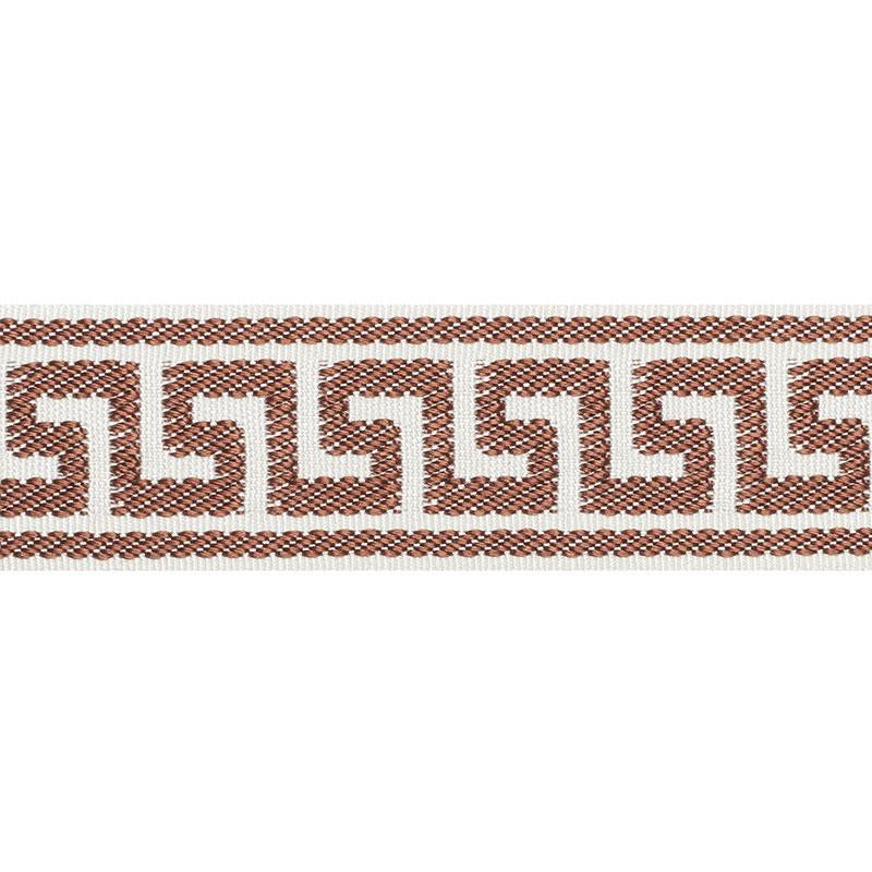 Etienne Silk Greek Key Narrow Brown 74684 by Schumacher Designer Trim Perfect Basics: Trims - Swanky Fabrics -