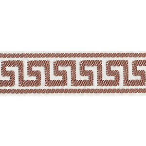 Etienne Silk Greek Key Narrow Brown 74684 by Schumacher Designer Trim