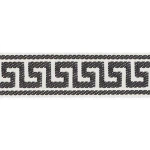 Etienne Silk Greek Key Narrow Black 74685 by Schumacher Designer Trim