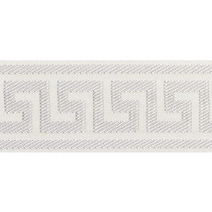 Etienne Silk Greek Key Wide Dove 74700 by Schumacher Designer Trim