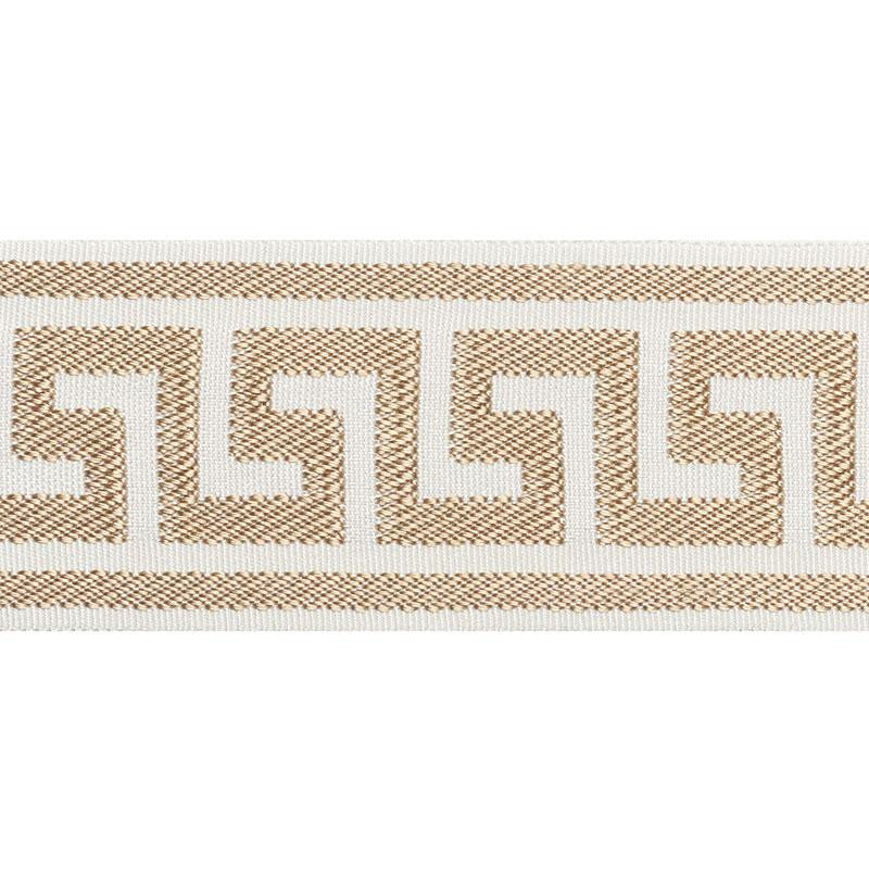 Etienne Silk Greek Key Wide Sand 74702 by Schumacher Designer Trim Perfect Basics: Trims - Swanky Fabrics -