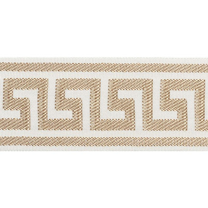 Etienne Silk Greek Key Wide Sand 74702 by Schumacher Designer Trim Perfect Basics: Trims - Swanky Fabrics -