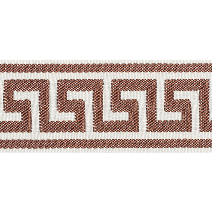 Etienne Silk Greek Key Wide Brown 74704 by Schumacher Designer Trim Perfect Basics: Trims - Swanky Fabrics -