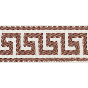 Etienne Silk Greek Key Wide Brown 74704 by Schumacher Designer Trim