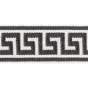 Etienne Silk Greek Key Wide Black 74705 by Schumacher Designer Trim