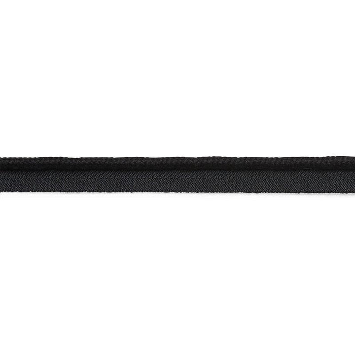 Cedric Cotton Lip Cord Medium Black 74785 by Schumacher Designer Trim Perfect Basics: Trims - Swanky Fabrics -