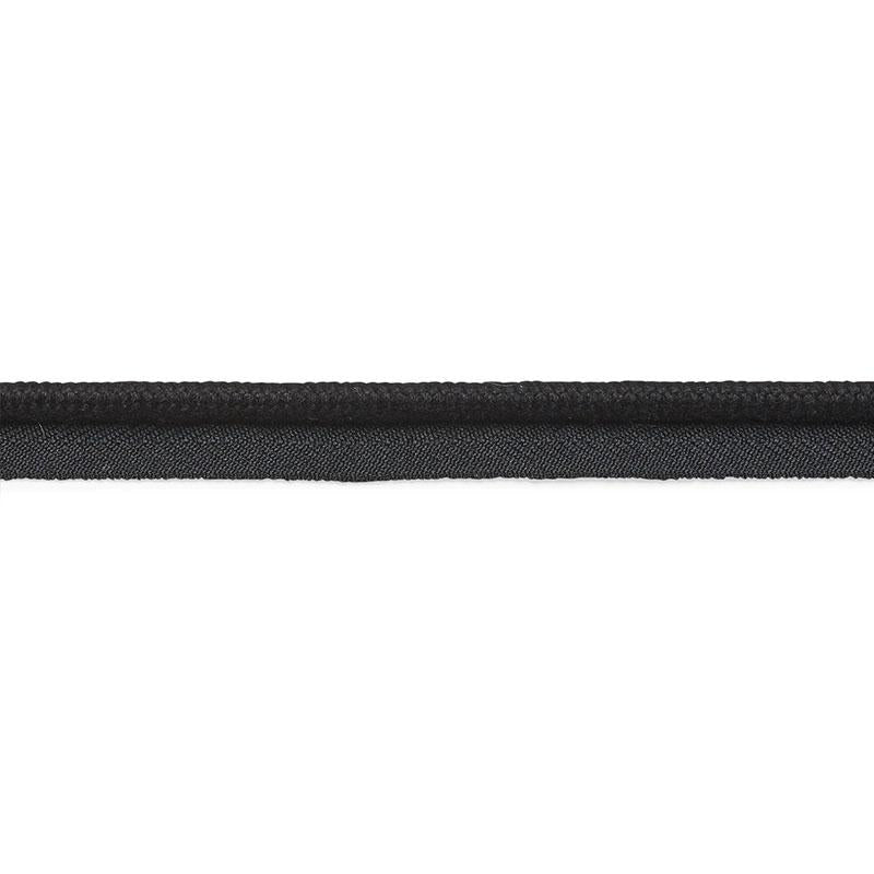 Cedric Cotton Lip Cord Wide Black 74805 by Schumacher Designer Trim Perfect Basics: Trims - Swanky Fabrics -