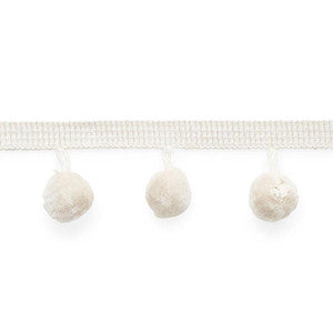Fletcher Pom Pom Ivory 74890 by Schumacher Designer Trim