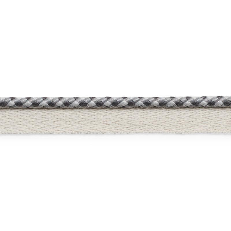 Keaton Lip Cord Indoor/Outdoor Charcoal 74906 by Schumacher Designer Trim Perfect Basics: Outdoor Trims - Swanky Fabrics -