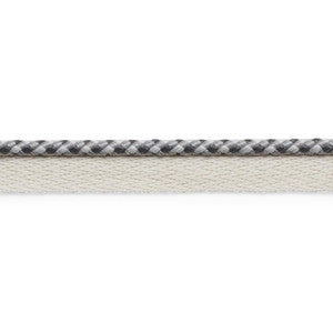 Keaton Lip Cord Indoor/Outdoor Charcoal 74906 by Schumacher Designer Trim