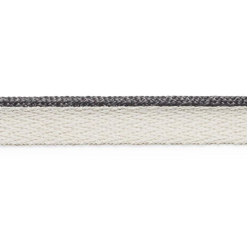 Coleman Lip Cord Charcoal 74929 by Schumacher Designer Trim Perfect Basics: Outdoor Trims - Swanky Fabrics -