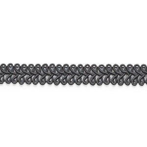 Astor Braid Indoor/Outdoor Charcoal 74966 by Schumacher Designer Trim