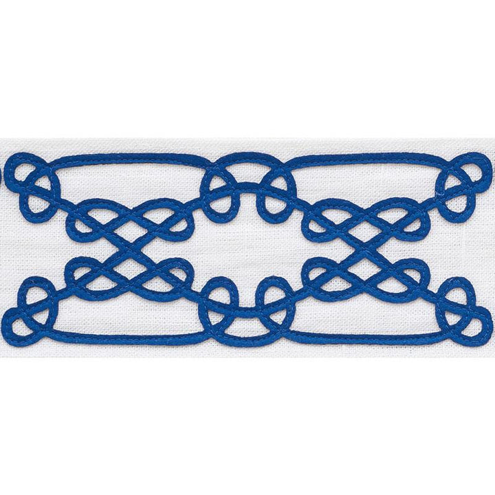 Ormond Tape Blue 75350 by Schumacher Designer Trim Nautilus 7.75" - Swanky Fabrics -