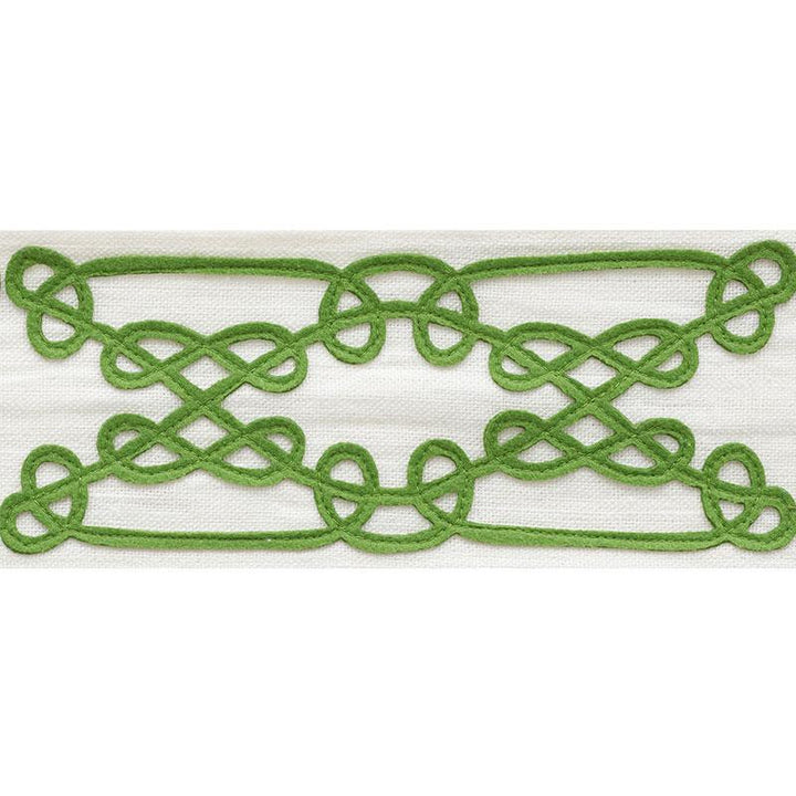Ormond Tape Green 75351 by Schumacher Designer Trim Nautilus 7.75" - Swanky Fabrics -