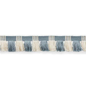 Juno Fringe Sky & Ivory 75361 by Schumacher Designer Trim