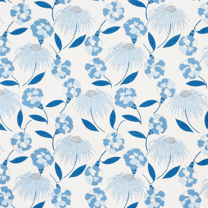 Bouquet Toss Afternoon Blue 177852 by Schumacher Designer Fabric Celerie Kemble 13.5" - Swanky Fabrics -