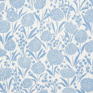 Chrysanthemum Chambray 5009550 by Schumacher Designer Wallpaper