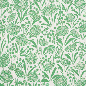 Chrysanthemum Green 5009551 by Schumacher Designer Wallpaper