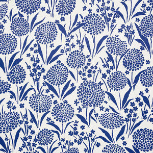 Chrysanthemum Blue 5009552 by Schumacher Designer Wallpaper