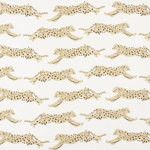 Leaping Leopards Sand 5009591 by Schumacher Designer Wallpaper