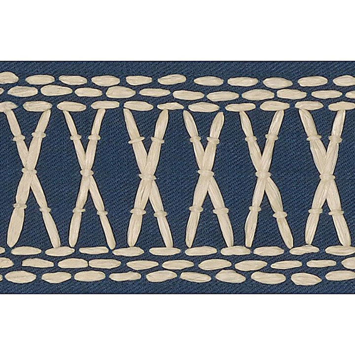 Tikki Tape Marine 69301 by Schumacher Designer Trim Mary Mcdonald 1.0" - Swanky Fabrics -