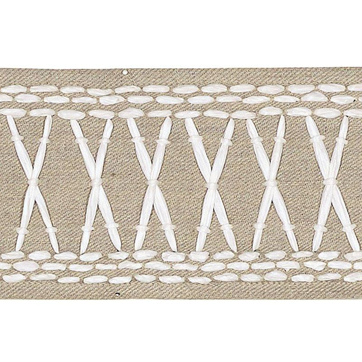 Tikki Tape Sea Oyster 69303 by Schumacher Designer Trim Mary Mcdonald 1.0" - Swanky Fabrics -