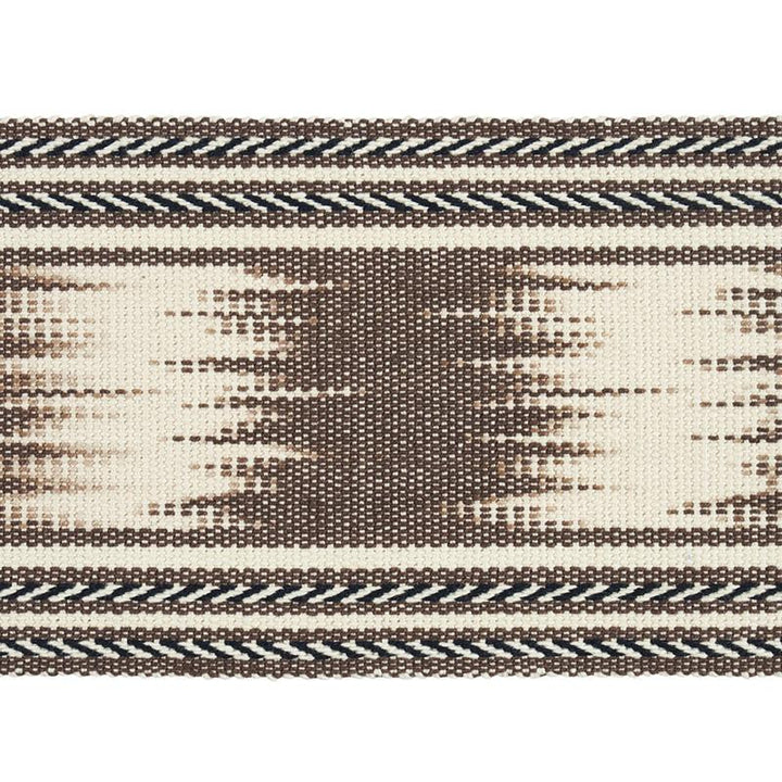 Banyan Ikat Tape Brown 79302 by Schumacher Designer Trim Happy Together - Swanky Fabrics -