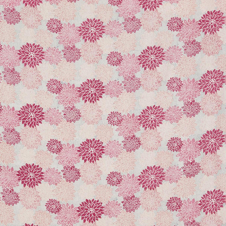 Dahlia Hand Block Print Hot Pink 181801 by Schumacher Designer Fabric Molly Mahon 18.0" - Swanky Fabrics -