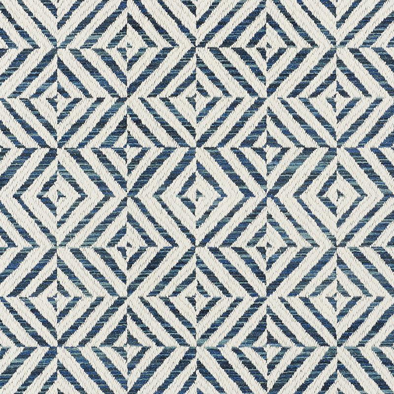 Jubilee Blue 72151 by Schumacher Designer Fabric Essentials: Mid-Scale Upholstery Fabrics 2.38" - Swanky Fabrics -