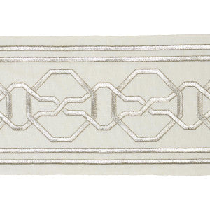 Malmaison Tape Silver 66156 by Schumacher Designer Trim