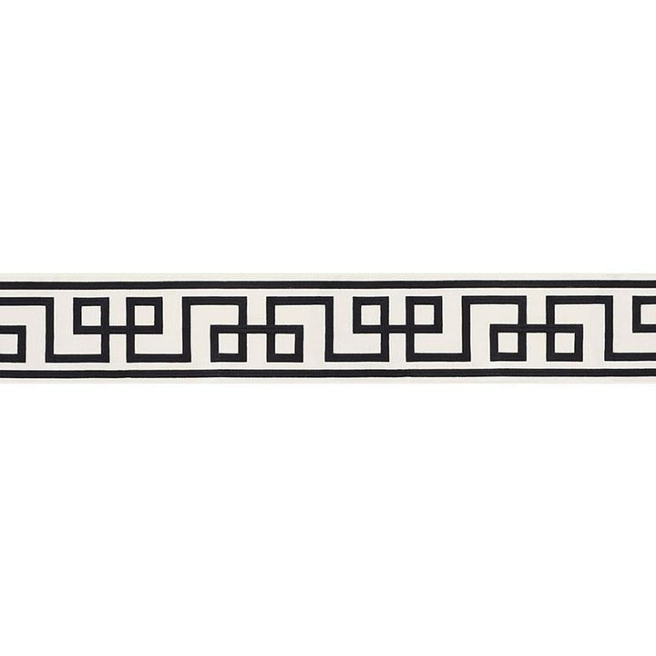 Octavius Tape Black On Ivory 66166 by Schumacher Designer Trim Mary Mcdonald 15.0" - Swanky Fabrics -