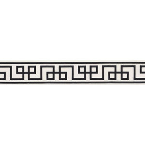Octavius Tape Black On Ivory 66166 by Schumacher Designer Trim